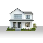 Maison blanche moderne avec jardin et arbustes, assurance habitation (petit icon)