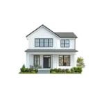 Maison blanche moderne avec jardin et arbustes, assurance habitation (petit icon)