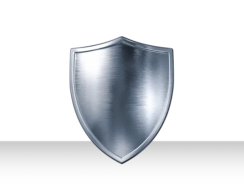 Un bouclier gris métallique
